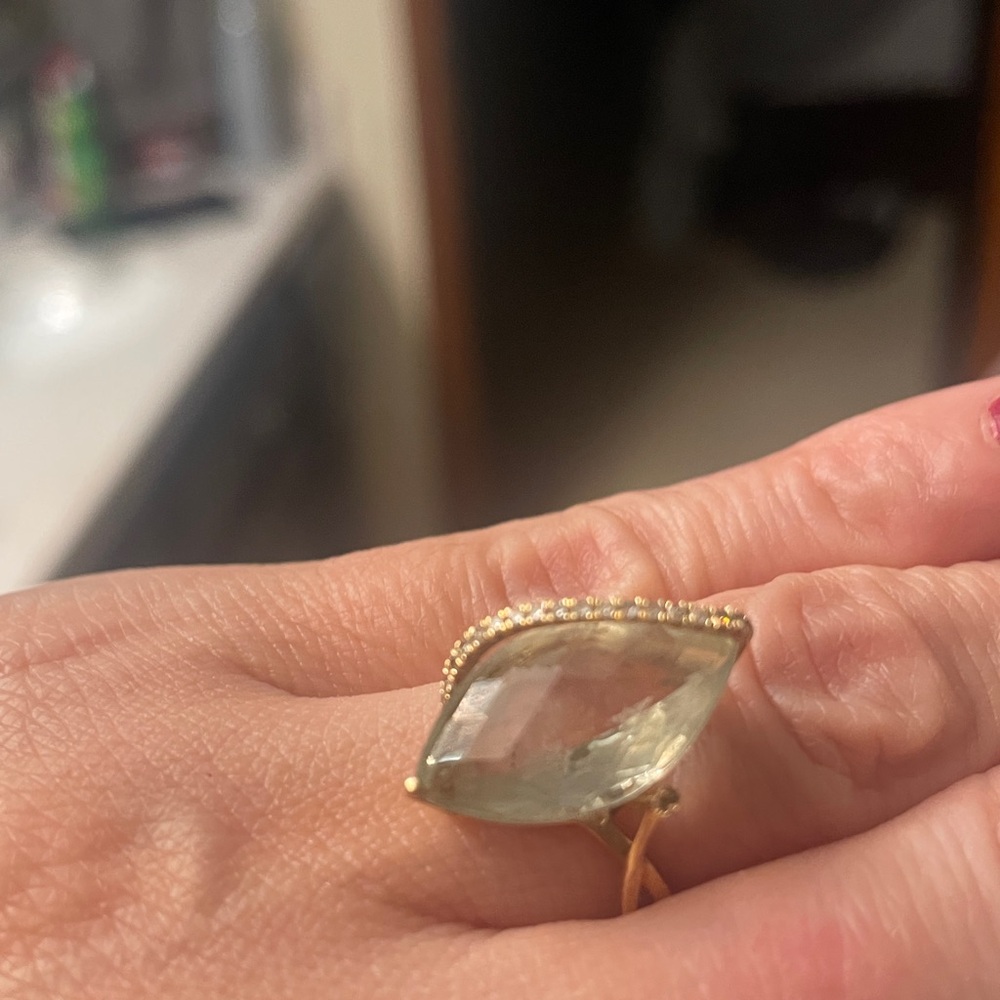 Effy Gold Ring with Green Gemstone and Diamond Accents - Picture 10 of 15